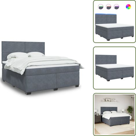 Sommier à lattes de lit et matelas Gris foncé 180x200cm Velours - Sommier À Lattes De Lit - Sommiers À Lattes De Lit - Lit - Meuble De Chambre À Coucher (1/5)