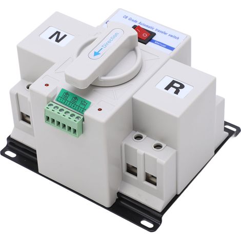 Interrupteur Transfert Automatique 2P 63A 230V, Disjoncteur Miniature Basculeur Double Alimentation, Commutateur Inverseur de Puissance pour Tableau Électrique (1/5)