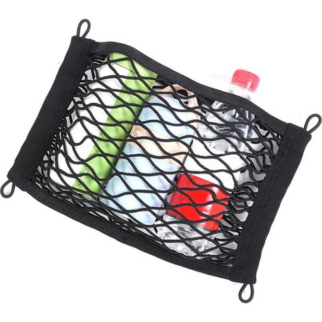 Seitliche Gepäckaufbewahrung aus elastischem Netzgewebe im Kofferraum, schwarze Netztasche (1/5)