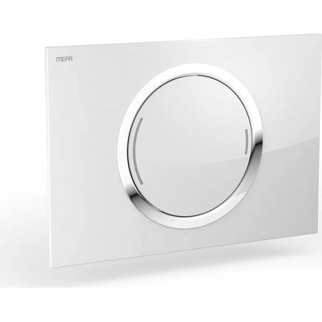 MEPA placa de accionamiento para inodoro MEPA Zero doble descarga cristal blanco semiempotrado, 421857