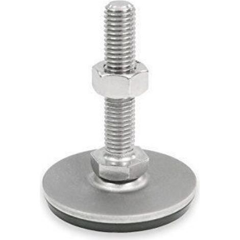 Pied Réglable M10 En Acier Inoxydable 1 4301 Avec Semelle Caoutchouc TPE Noir Ajustable Pour Machines Et Équipements Industriels