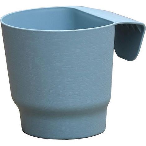Blauer, halbkreisförmiger Wandpflanzkasten aus Kunststoff – Blumentopf für Pflanzen, kleine Wanddekoration.