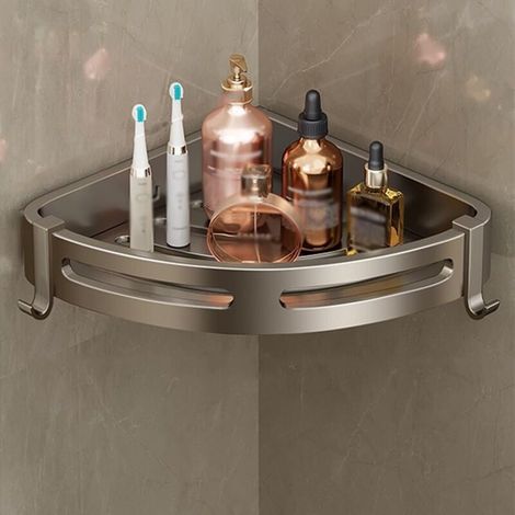 Étagère de douche amovible, organisateur d'angle triangulaire pour salle de bain, étagère de douche gain de place (taille : une seule couche)