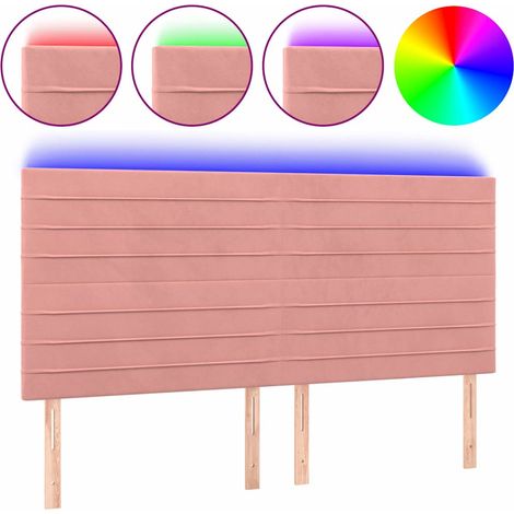 Maison Exclusive - Cabecero con luces LED terciopelo rosa 160x5x1 (1/5)