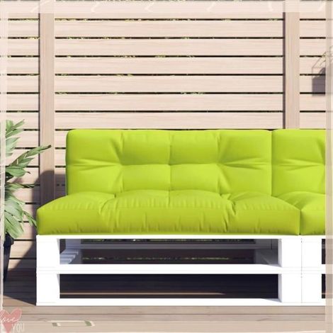 360634 Coussin de palette vert vif 120x40x12 cm tissu (1/5)
