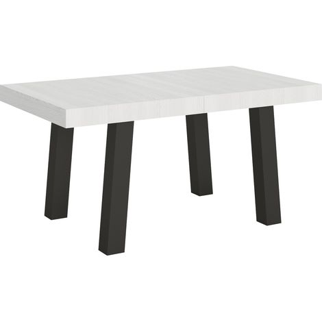 Tavolo allungabile 90x160/264 cm Bridge Bianco Frassino telaio Antracite (1/5)
