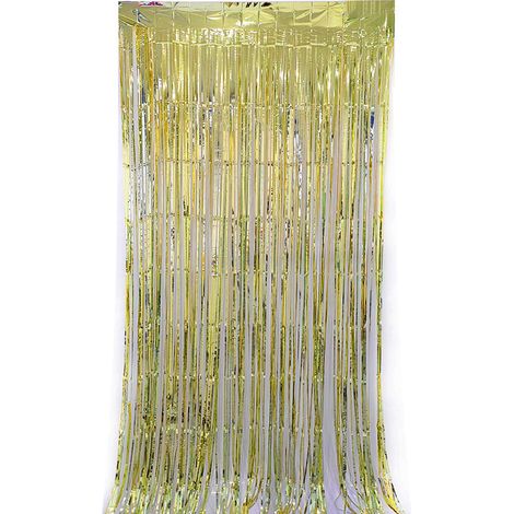 Rideau En Feuille Métallisée - 3,2 Pieds x 6,5 Pieds - Or Champagne - Pour Décoration De Fête - 2 Pièces (1/5)