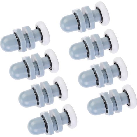 8 roulettes coulissantes en plastique durable pour porte de douche en verre (1/5)