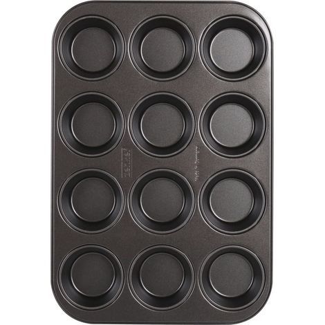 Zenker Stampo per muffin per 12 pezzi – Teglia per muffin e cupcake – Teglia per muffin resistente al calore con rivestimento antiaderente, nero (1/2)