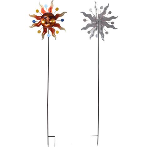 Kreative, abstrakte Sonnenwindmühle aus Metall (Eisen), Gartendekoration, Rasen, Hof (1/5)
