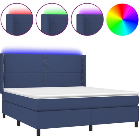 Maison Exclusive - Boxspringbett mit Matratze & LED Blau 180x200
