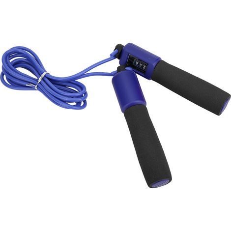 Corde À Saut Électronique Compteur - Roulement 360° Poignées En Mousse - Fitness Musculation - Noir Et Violet - 1 Pièce (1/5)