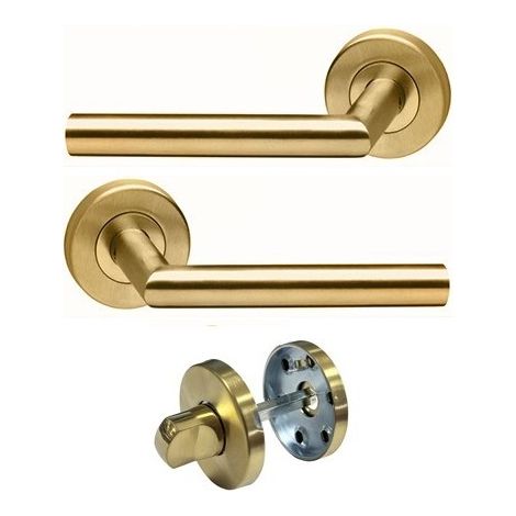 copia de copia de Manillas de puerta con rosetas «Elsa Ángulo Recto» de acero inoxidable 304 KLOSE BESSER +1 Par de rosetas de condena