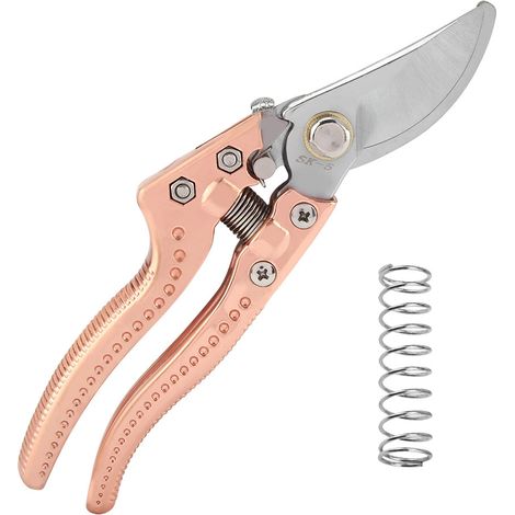 Sécateur jardin SK-5 alliage aluminium or rose, pour élagage plantes (1/5)