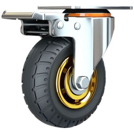Roulette pivotante Roue universelle de 3 pouces sans freins Roues de chariot silencieux Roues universelles oulettes Pivotantes 75mm Roues Plaques Industrielles Transport Roulettes pour meubles (1/4)