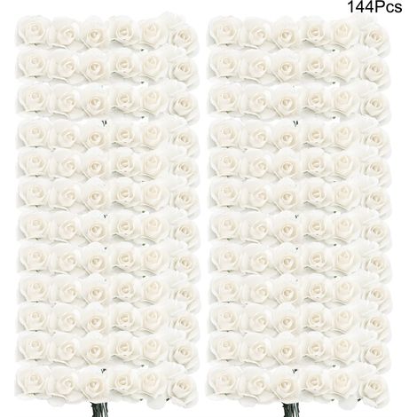 Fleurs En Papier Artificielles Rose Diy Décoration Mariage Fête Maison Lot De 144 Pièces Blanc (1/5)