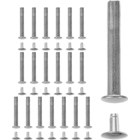 Rivets et écrous pour axe de ventilateur pliant en acier inoxydable, compatibles avec la réparation, 20 jeux, argent (1/5)