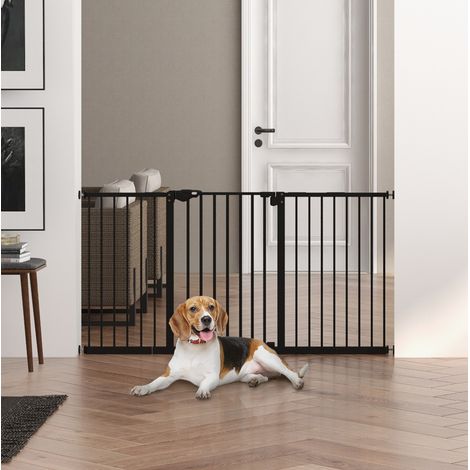 Barrera de seguridad para mascotas sin taladro, metal negro, 136,3 x 76,2 cm HAVRYA (1/5)