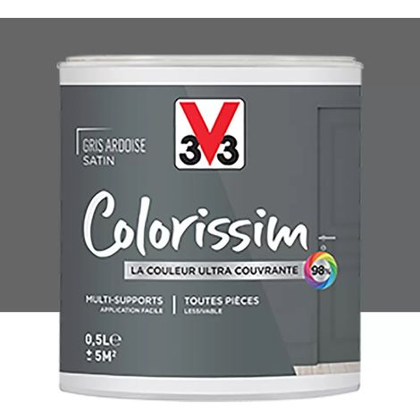 Peinture Multi-supports V33 Colorissim Satin Gris Ardoise 0,5 L