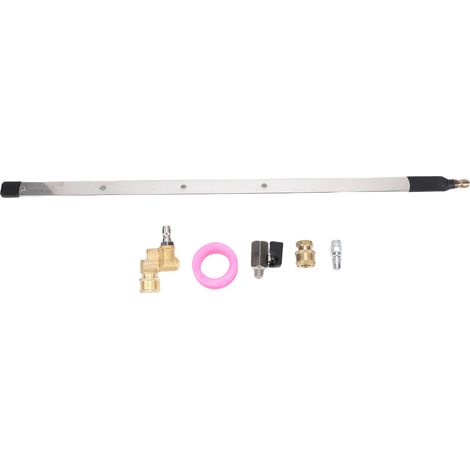 Baguette de nettoyeur haute pression de 23 pouces, baguettes de nettoyage de radiateur à double usage avec 4 buses pour le rinçage de la pompe à Air