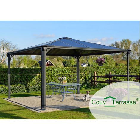 Palram – Tonnelle de jardin en aluminium 12,9m² – Structure en polycarbonate anti-UV – Résistance vent 90 km/h – Dimensions 360 x 360 x 295 cm (1/5)