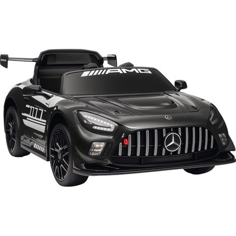 Coche eléctrico infantil Mercedes-AMG negro 12V con mando a distancia y luces LED (1/3)