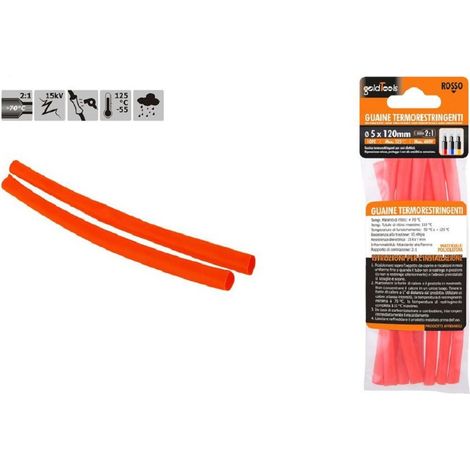 Trade Shop - SET MIT 10 STÜCK ROTEN SCHRUMPFSCHLÄUCHEN 5X120 MM FÜR KABEL 57083 - (1/2)
