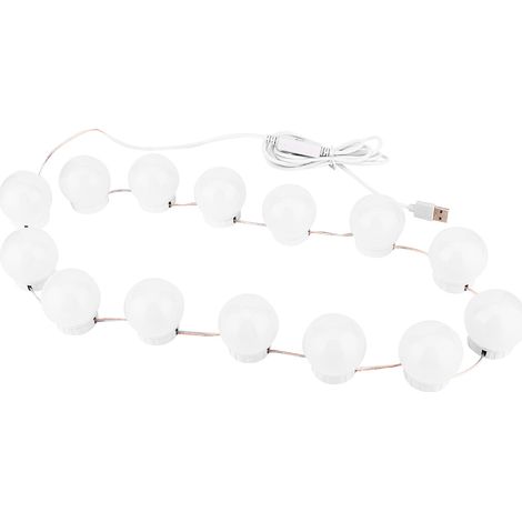 Lampe de miroir LED avec interrupteur tactile USB, kit de 14 ampoules pour coiffeuse et projecteurs (1/5)