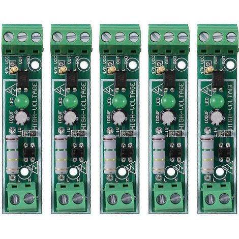 Lot de 5 modules d'isolation optocoupleur 220 V CA, carte de détection de tension TTL 3-5 V SCM pour tests de microcontrôleurs (1/5)