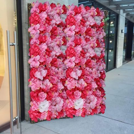 3D künstliche Blumenwand-6-Stück-Set, 23,62 15,74 Zoll Blumenwand-Panel, Seidennetz-Augenwand-Hintergrund, Hochzeitsfeier, Geburtstag, Dekoration