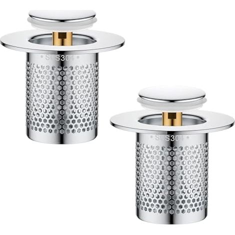 [NUNCA USADO] filtros de drenaje de acero inoxidable para fregadero de cocina, tapón de drenaje emergente con filtro de pelo, filtro de fregadero de piso de acero inoxidable, para baño y bañera.