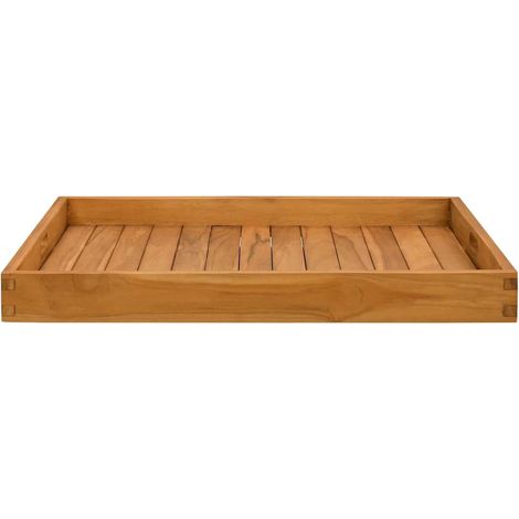 vidaXL Bandeja de madera de teca maciza 70x70 cm (1/2)