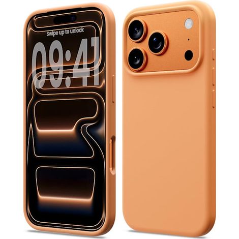 Coque en silicone liquide compatible avec l'iPhone 17 Pro, coque souple antichoc, protection intégrale, violet (1/5)