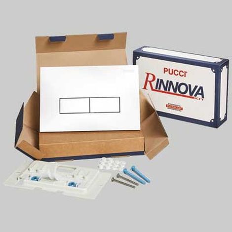 KIT ECO DOPPIO TASTO TELAIO + PLACCA CM.28 - Sp.1,0 Bianca