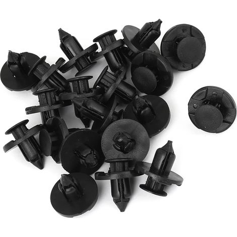 Voiture Rivet 8mm Trou Fixation Pare-Chocs Clip Plastique Noir (Ensemble de 20) (1/5)