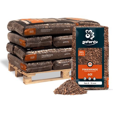 Galamio Rindenmulch Pinie Fein 60l x 12 Sack 720l 12er