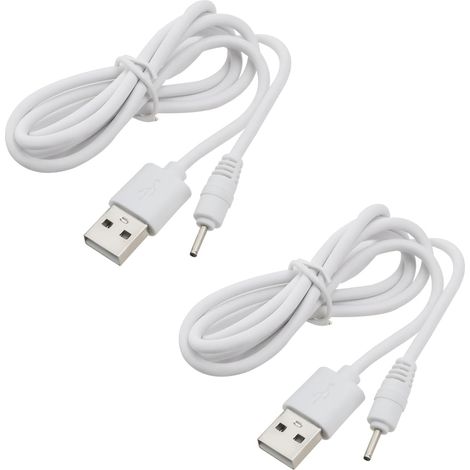 2pcs USB DC Charging Cable Compatible with Huion P80/GT-P80/PF150/Q11K V1/UGEE M708/2150 Drawing Pen Tablet Pen DC 2.0mm Charging Cable for Device White 1M (1/5)