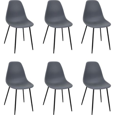 Lot de 6 Chaises "Gustav" 87cm Gris (1/5)