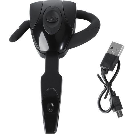 Écouteur Bluetooth mono forme originale noir confortable rechargeable sans fil oreillette unique design (1/5)