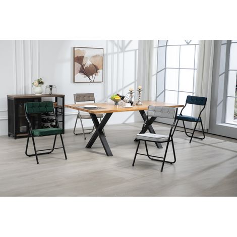 MEUBLIV lote de 2 sillas plegables azules - asiento acolchado, sin montaje (1/5)