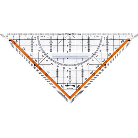 Centro Rotring set geometrico squadra 22cm/45 con manico S0903950 (1/2)