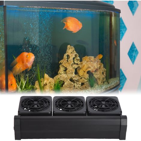 Aquarium-Lüfter gemäß europäischer Normen, 110–240 V, 12-V-einstellbarer Kühlerlüfter für Aquarien, 3-köpfiger Lüfter aus Aluminiumlegierung für Aquarien-Kühlsysteme (1/5)
