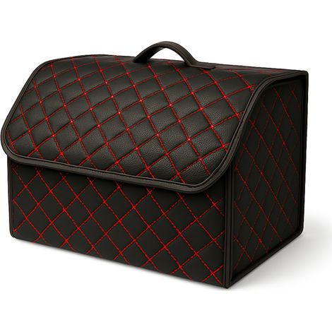 Luxuriöser Leder-Organizer für den Kofferraum – faltbare Aufbewahrungsbox, 40 x 30 x 30 cm