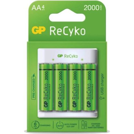 CGC 106005010  Chargeur de batterie rechargeable AAA/AA + 4 batteries rechargeables GP AA 2100mAh