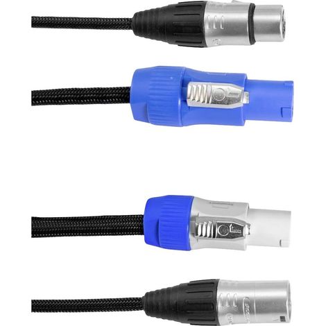 Eurolite Power-Hybrid DMX Câble de liaison [1x XLR mâle 3 pôles - 1x XLR mâle 3 pôles] 5 m Q535903 (1/2)