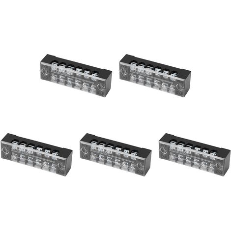 borniers à barrière double rangée TB 15A 600V avec vis M3, barrière de câbles haute ténacité, 6 positions (1506) (1/5)