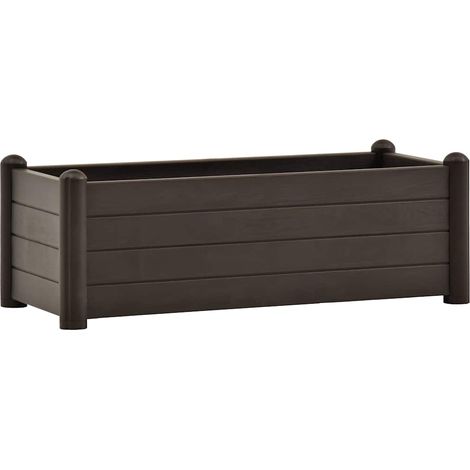 Jardinière, Pot de Fleurs d'extérieur, Lit surélevé de jardin PP Moka 100x43x35 cm OIB5641E (1/5)