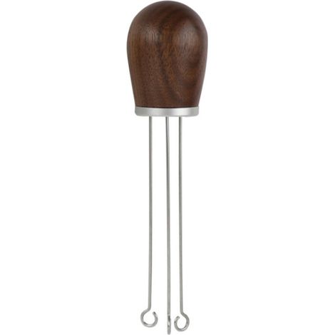 Distributeur à Aiguille pour Café Moulu, Agitateur en Bois avec Poignée (Couvercle Argenté Noyer) (1/5)
