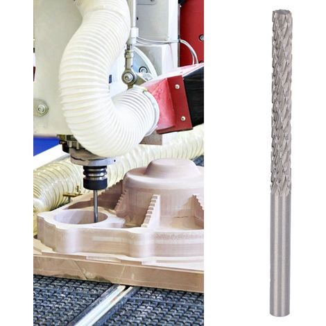 Tête de meulage rotative en acier allié pour sculpture sur bois, grains 2, burins carbure 4x4x35x60mm