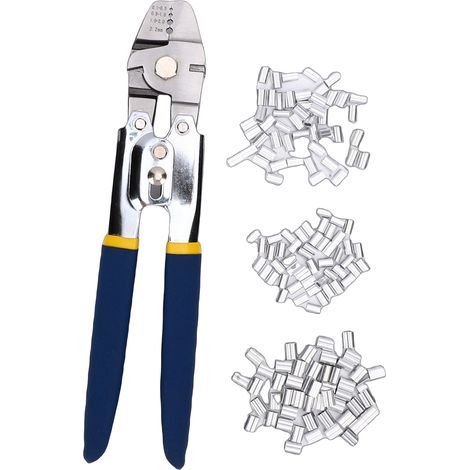 Outil de sertissage de câble métallique Pince à sertir de câble en aluminium avec 4 plages 0,1-2,2 mm Poignée antidérapante Autobloquante pour bricolage Gréement de jardin Utilisation marine en extéri (1/5)